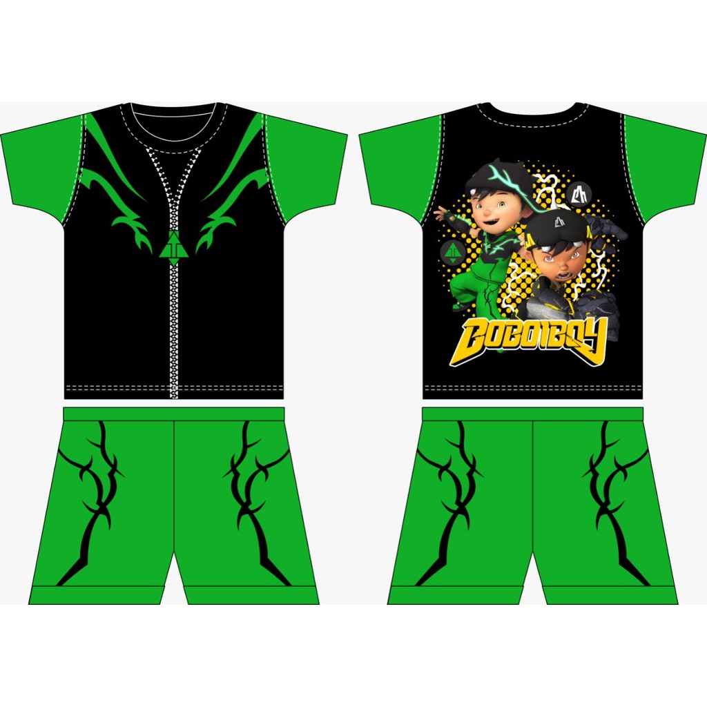 BAJU BOBOIBOY PAKAIAN ANAK LAKI-LAKI BERMOTIF BOBOIBOY AKAR STELAN GAMBAR BOBOIBOY DAUN