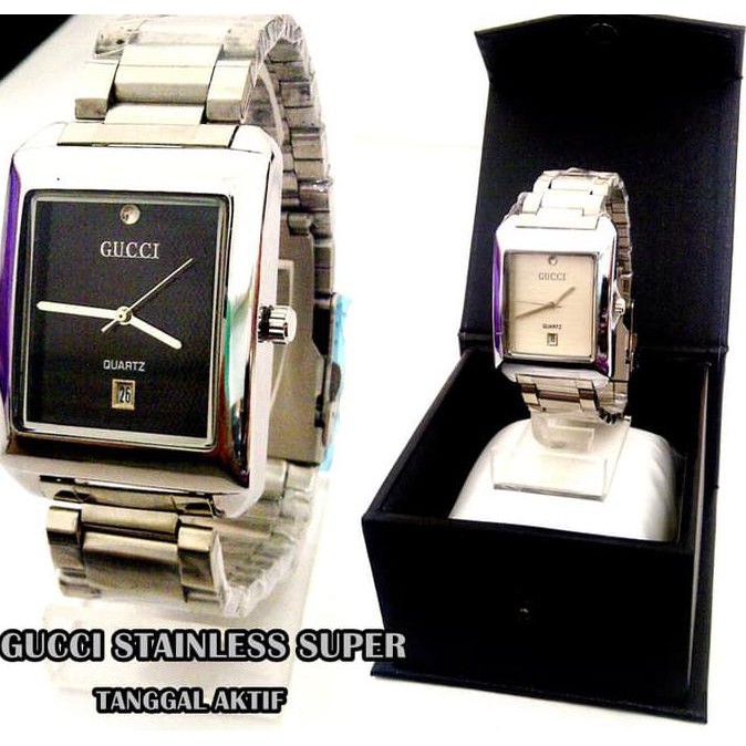 Jam Tangan Pria Gucci Stainles Super Tanggal Aktif I8148