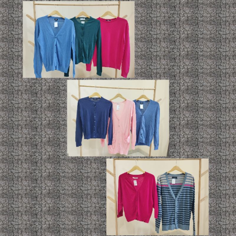 sisa import uniqlo knitwear wanita cardigan lengan panjang