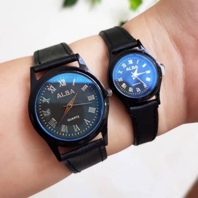 Jam Tangan Couple/Pria/Wanita Alba Kulit BW-11