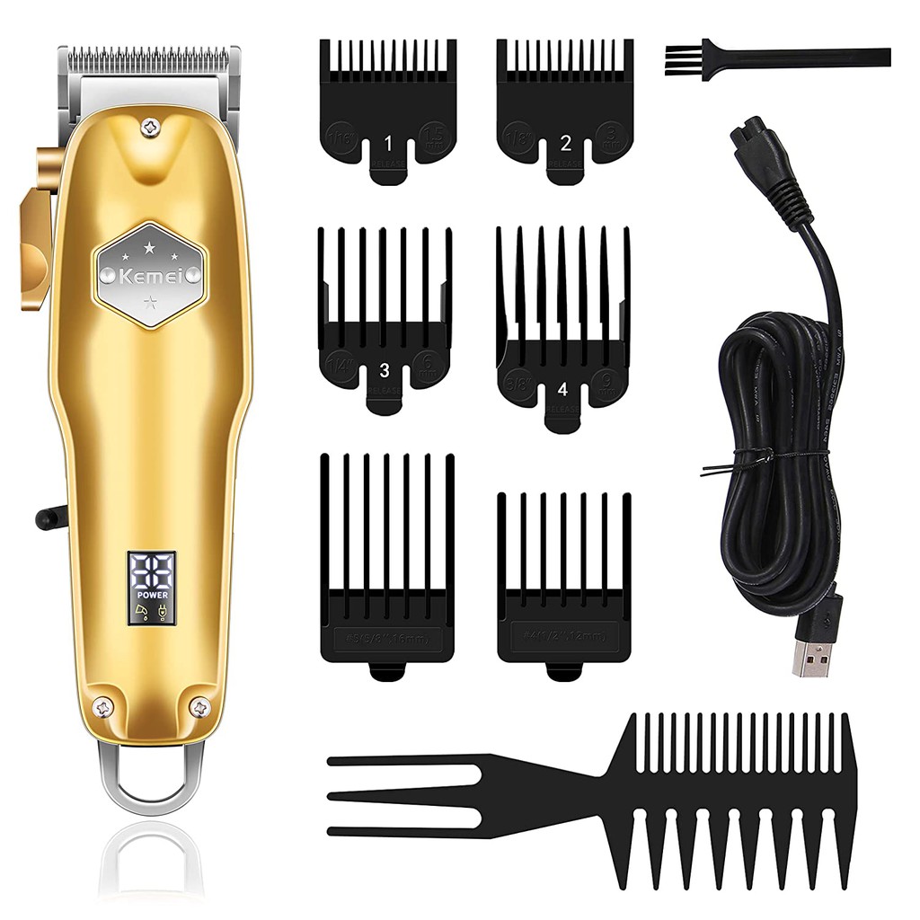 Kemei 1986 Alat Cukur Rambut Hair Clipper Electric LCD Indikator Digital