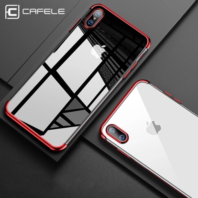 CAFELE CASE IPHONE X TRANSPARANT LUXURY HALF PLATING