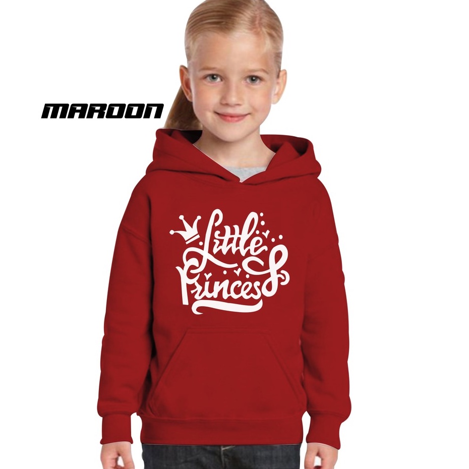 JAKET ANAK PEREMPUAN SWEATER HOODIE SABLON PRINCES KEKINIAN TERBARU BAHAN FLEECE USIA 2TAHUN SAMPAI 12TAHUN