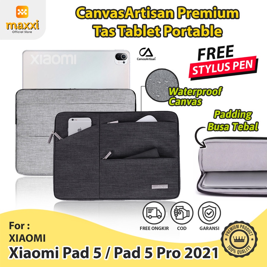 Xiaomi Pad 5 / Pro 2021 Tas Tablet Sleeve Bag Case Cover Pelindung Waterproof Anti Air CanvasArtisan