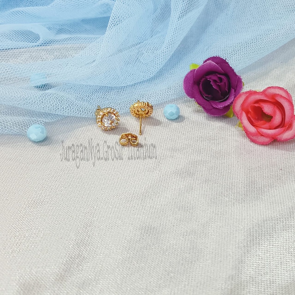 TITANIUM ANTING TUSUK DIAMOND STYLE KOREA SUPER ELOK ANTIK ANTI KARAT&amp;ANTI LUNTUR