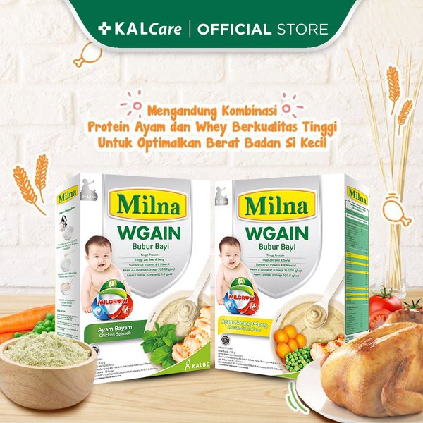 Milna Wgain Bubur Bayi 6+bln - 120gr (Tersedia varian rasa)