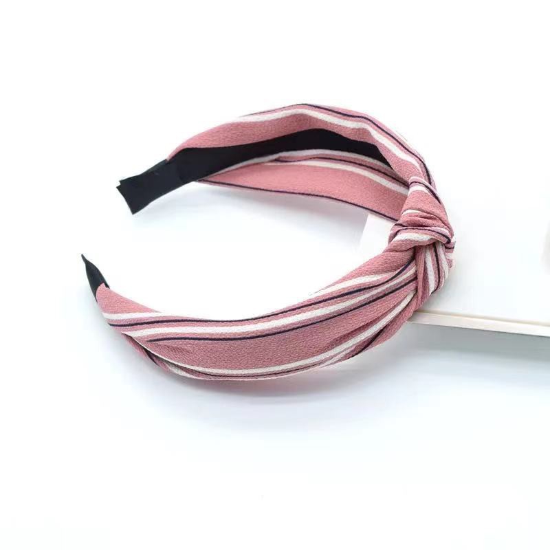 Bandana Motif Bando Simpul Aksesoris Rambut Wanita Bando Ala Korean Style Import-AR-62 #2 PinkGaris