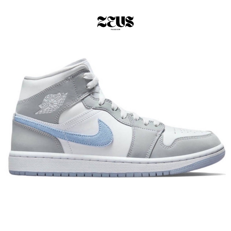 NIKE AIR JORDAN 1 MID WHITE WOLF GREY ALUMUNIUM ORIGINAL