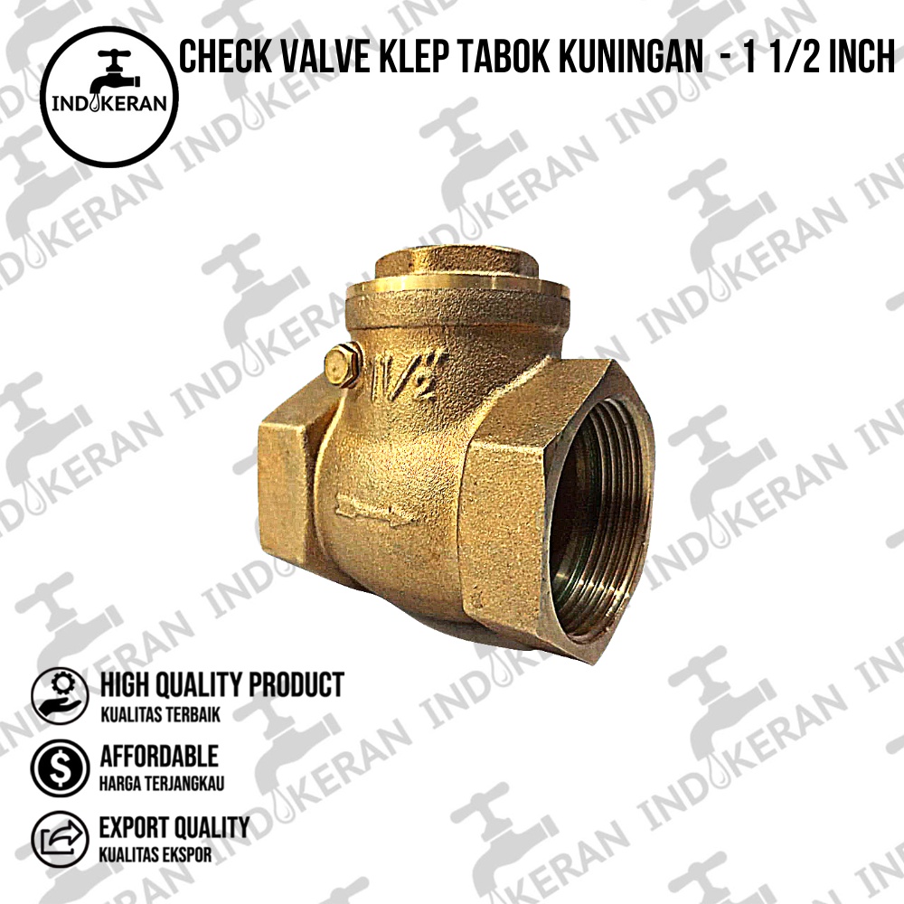 INDOKERAN - Check Valve Klep Tabok Kuningan - 1 1/2 Inch