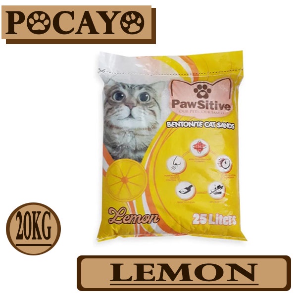 Pasir Kucing PAWSITIVE 25L/20KG - LEMON (Grab/Gosend)