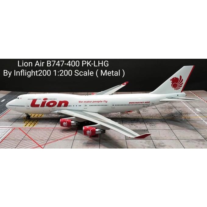 Lion Air B747-400 PK-LHG By Inflight200 1:200 Scale Metal