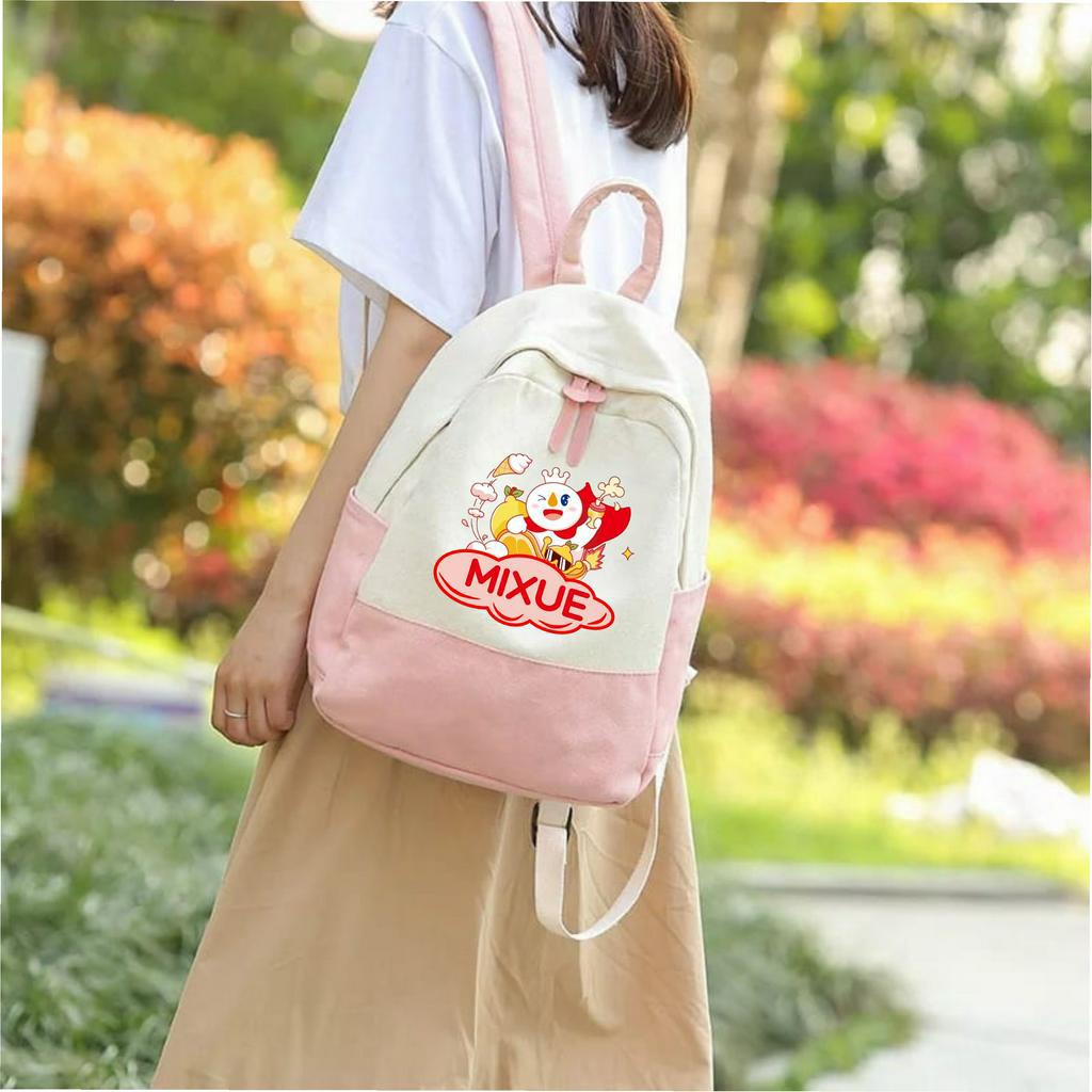 PVJ - Tas Mixue Ransel Anak Sekolah SD SMP  Anak Laki- Laki dan Perempuan Kekinian