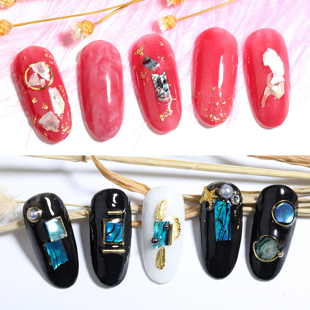 Ornamen Potongan Abalone 3d Warna-Warni Untuk Dekorasi Nail Art