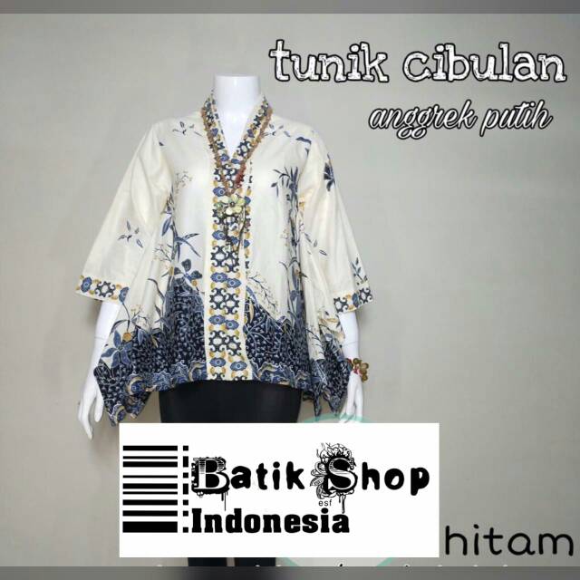 Premium ADA JUMBO XXL XXXL Blus Cibulan Anggrek Putih Batik Solo Atasan Kerja Kantoran Blouse Modern Kain Kondangan Kartini Waka