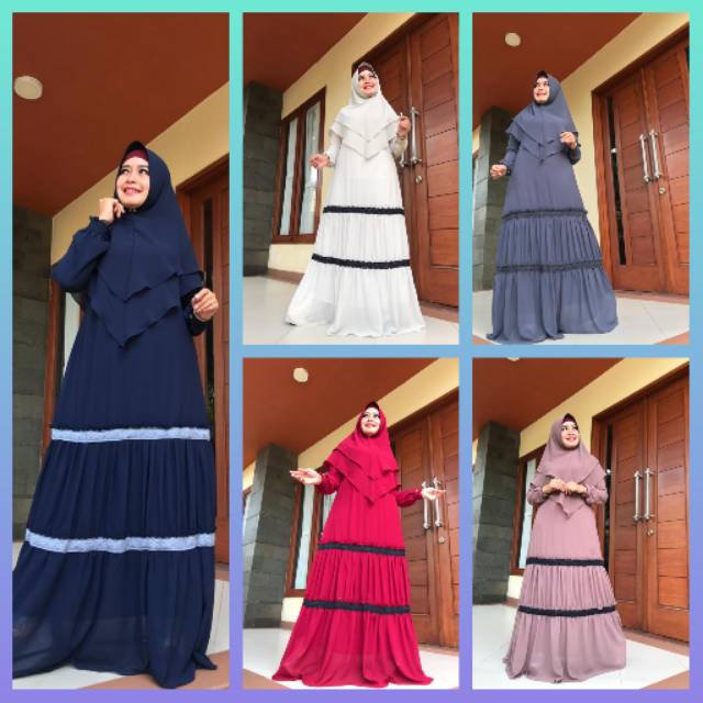 Gamis Syar'i/Gamis Fashion/Gamis Terbaru/Gamis Grosir Tanah Abang/Gamis ceruty Babydoll original
