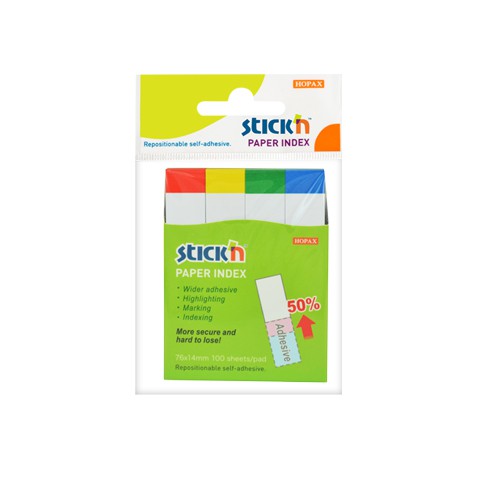 

Stick'n Paper Index (76x14 mm) 21615 Printed Tab Sticky note isi 4 pads