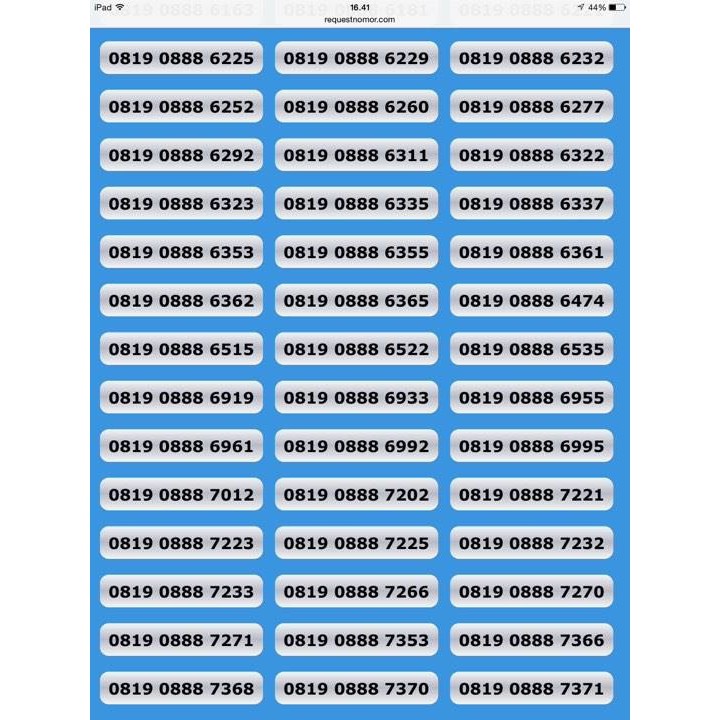 NOMOR CANTIK XL >> 0819 0888 XXXX