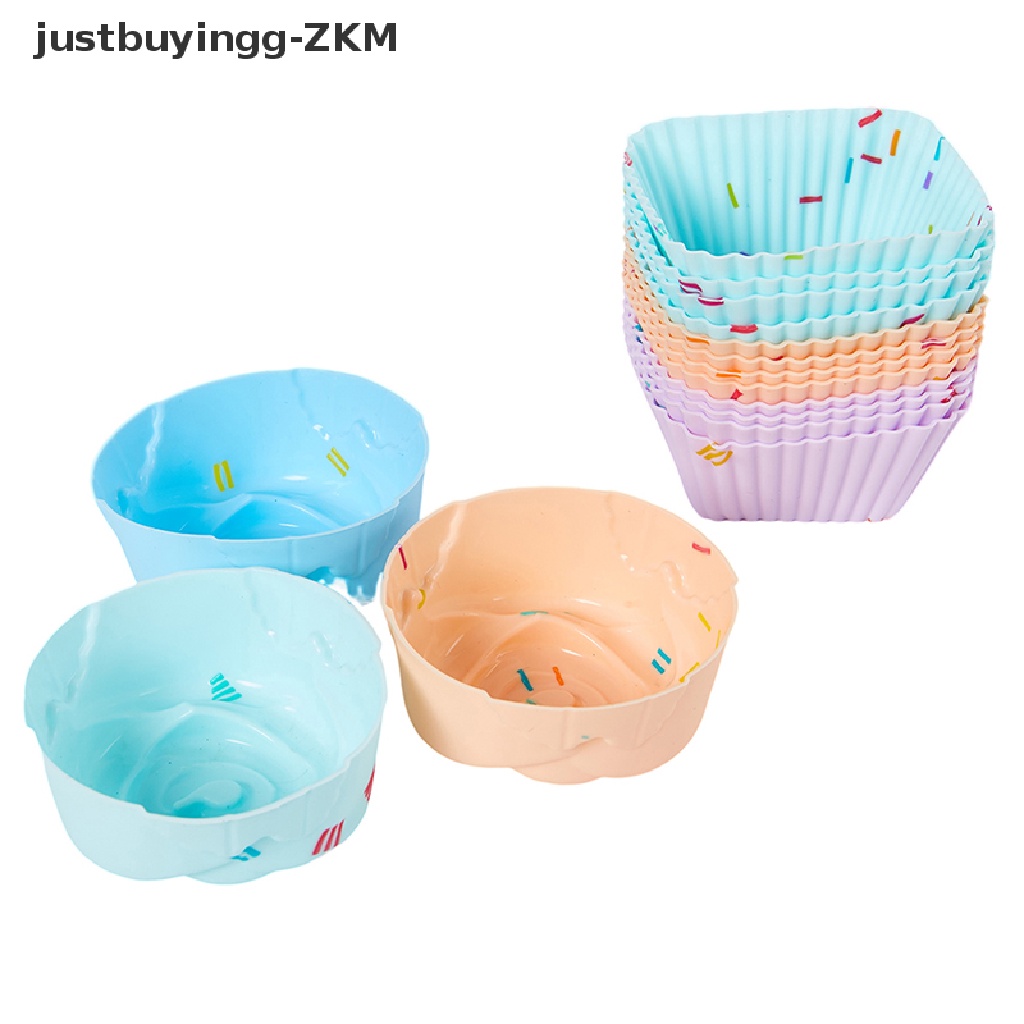 12 Pcs Cup Cetakan Kue Muffin Pudding Bahan Silikon