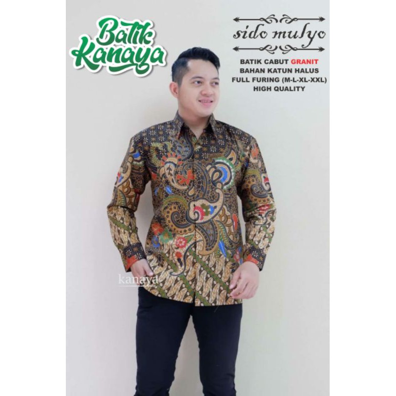 Kemeja Batik Lengan Panjang SIDOMULYO Batik Eksklusif Pria Lapis Furing