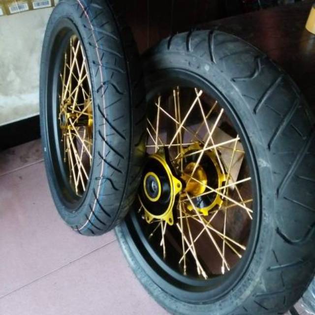Roda Supermoto CRF150L Ban IRC 100/80 & 120/70 Ring 17