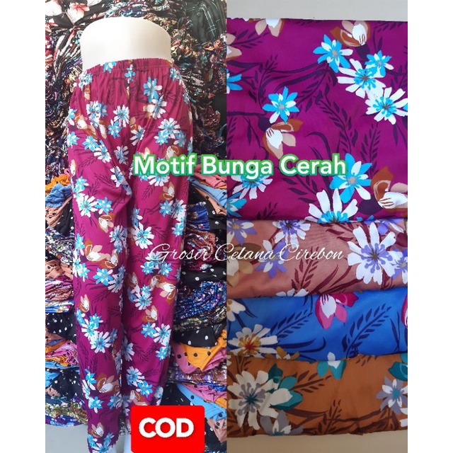 CELANA PANJANG MOTIF BUNGA CERAH CELAMIS MOTIF BUNGA