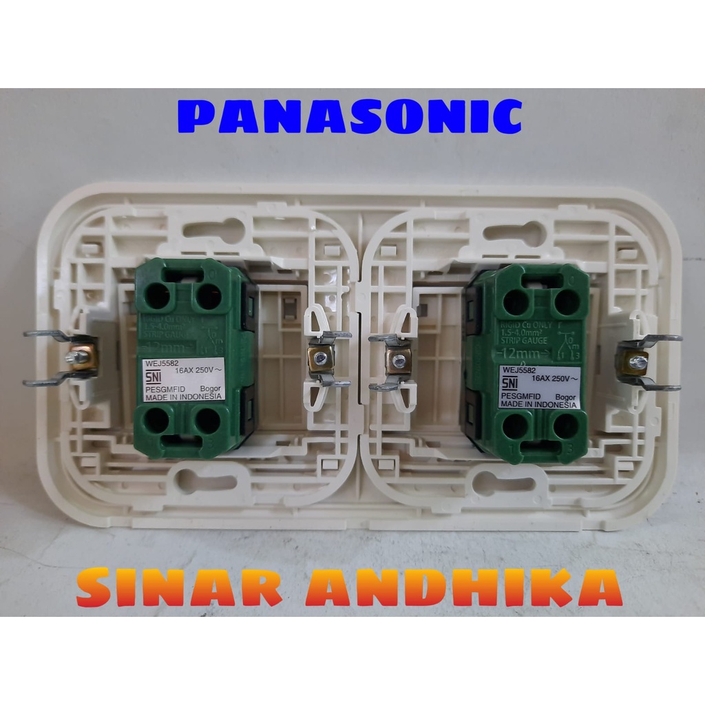 SAKLAR SERI LEBAR HOTEL INDIKATOR PUTIH PANASONIC WEJ 78049+WEJ 5582