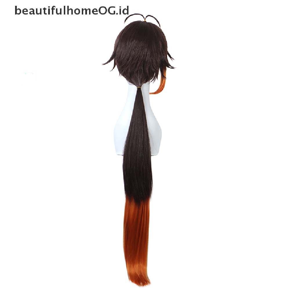 Wig Cosplay Zhongli Warna Hitam