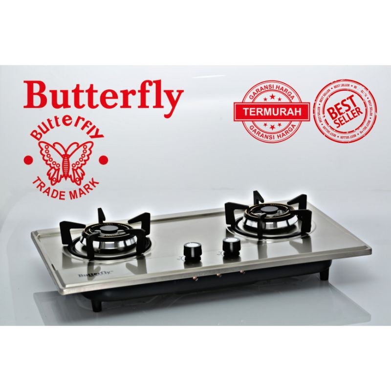 Kompor Tanam Lpg 2 Tungku Butterfly Bin8711 Shopee Indonesia