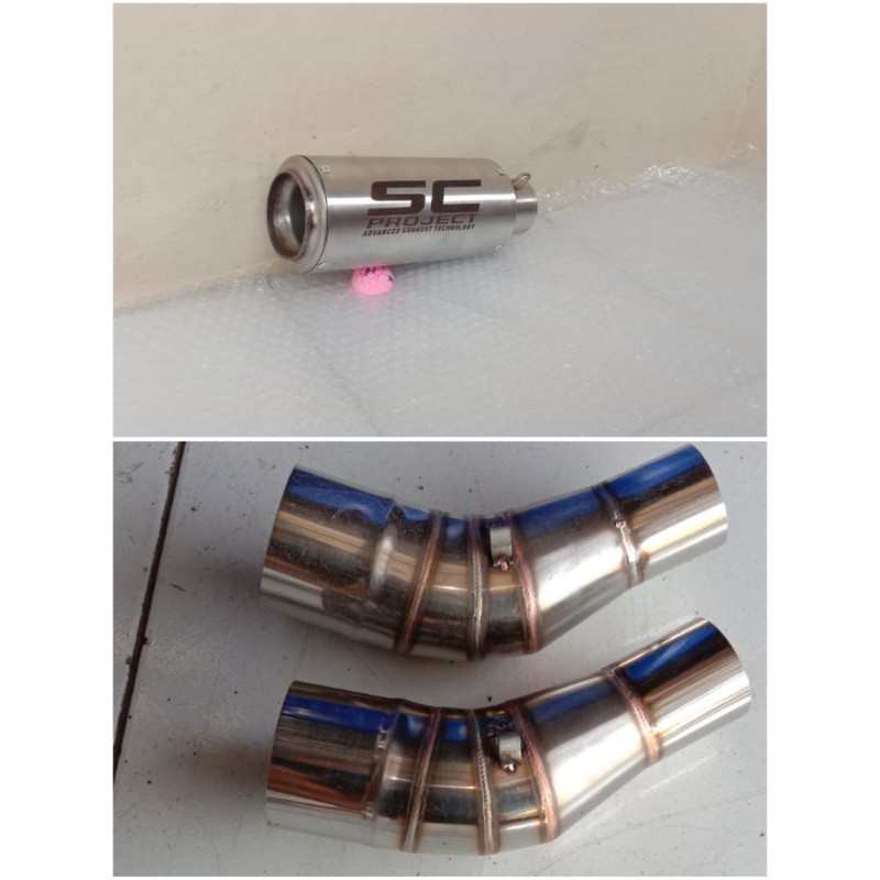 Knalpot racing SC project slip on R25 Ninja 250karbu Ninja 250fi R25 Knalpot SC project stainles
