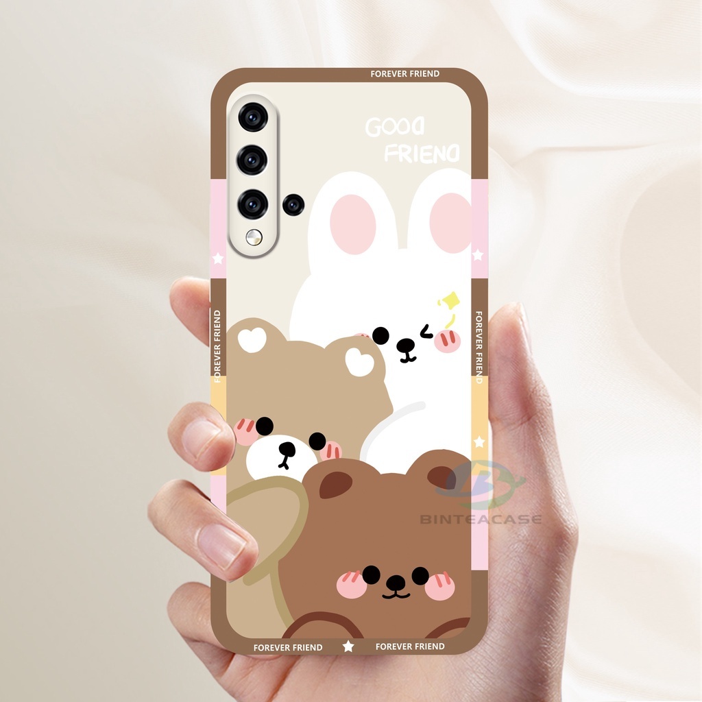 Casing Silikon Huawei Y6P Y7A Y6 Pro Y7 Pro 2019 Y9S P30 Lite Nova 7i Nova 5T Nova 3i Motif Beruang Dan Kelinci