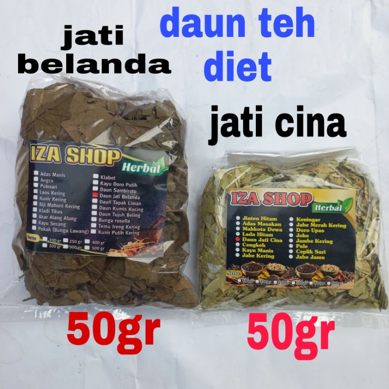 

paket teh diet daun jati cina&jati belanda @50gr