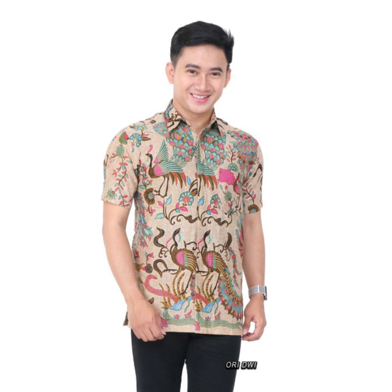 tey-17 Batik Pria ASJ SA HRB026 Kenongo Kemeja Tosca Pendek-06