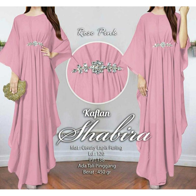 Arnis Shabira Kaftan Original Busui Friendly Ceruty Babydoll-Rose Pink