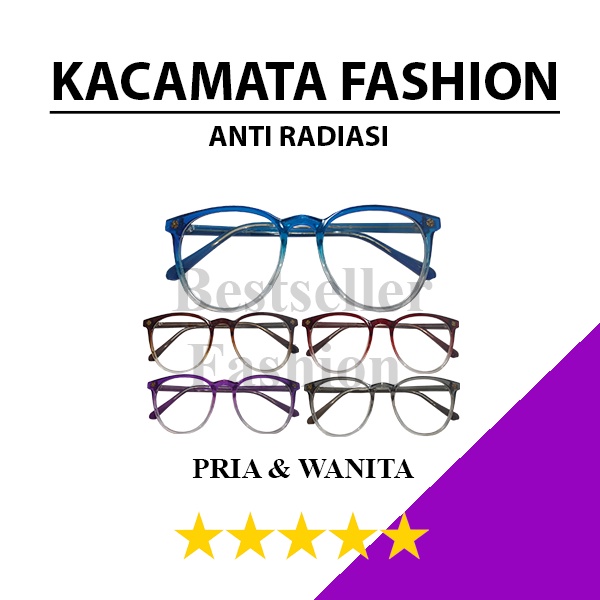 KACAMATA ANTI RADIASI KACA MATA Wanita Pria Frame Sunglasses Lensa Transparan IMPORT Korean Style Terbaru