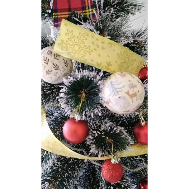 

Pita Pohon Natal Roll Motif 5cm aksesoris natal dekorasi natal pernak pernik anak hiasan pohon natal dekorasi pohon natal dekorasi rumah dekorasi pesta