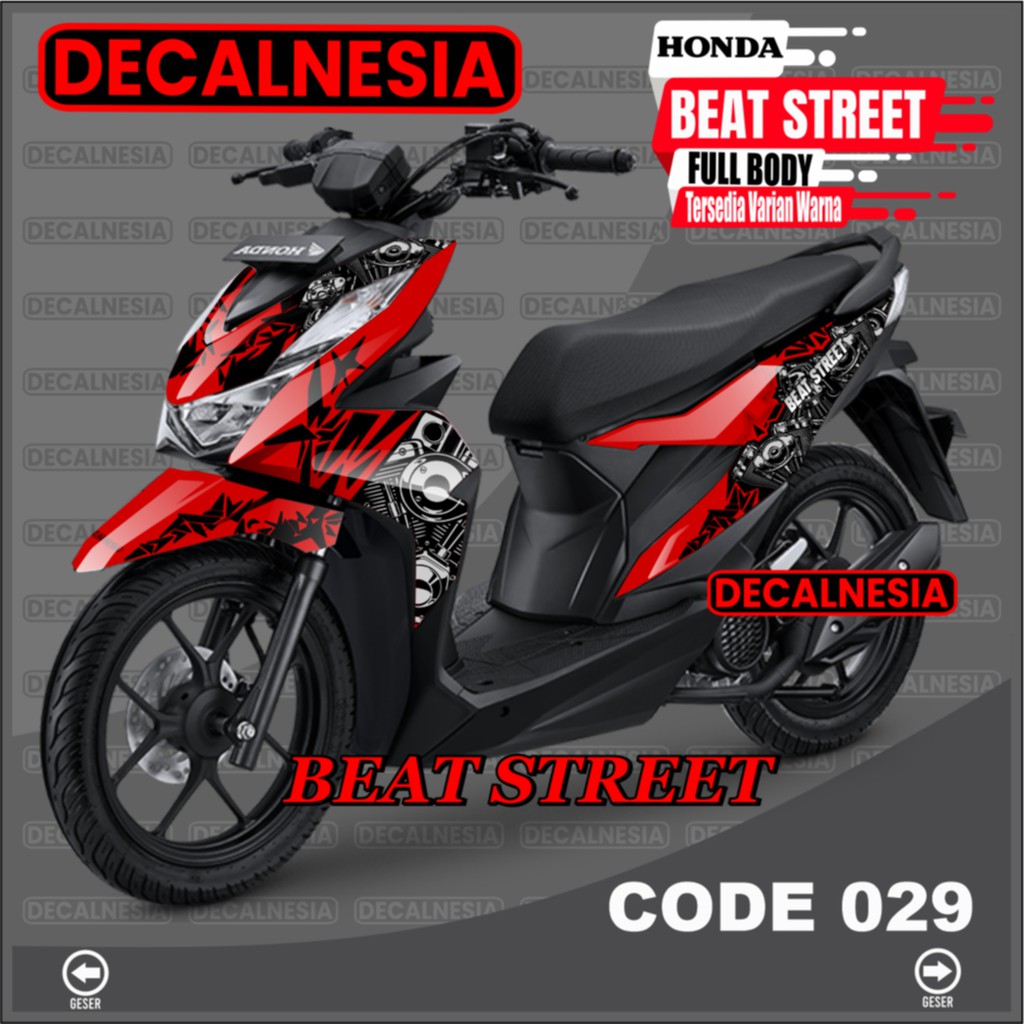 Decal Beat Street New 2021 2022 2023 Full Body Sticker Motor Racing Stiker Variasi Aksesoris C29