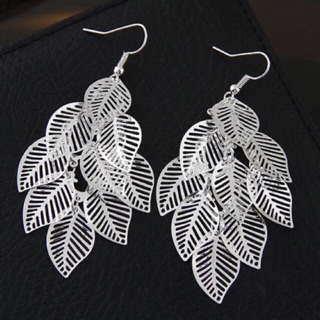 Anting Tassel Daun Etnik Gold Silver Bali Hijab Vintage Hijabers Perak