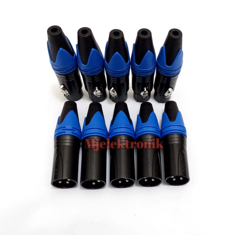 Jack socket canon Xlr Pratt male to female 5 pasang jek 5 set