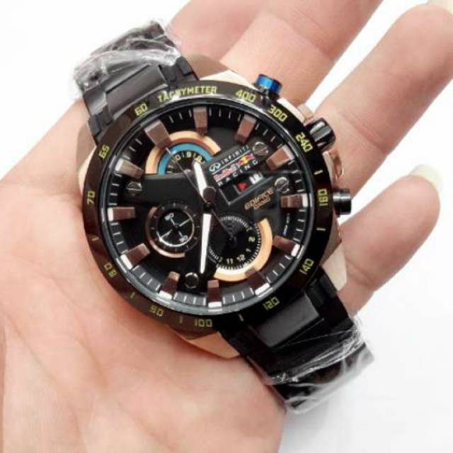Jam Tangan Casio Edifice EFR 540 Redbull Black Rosegold
