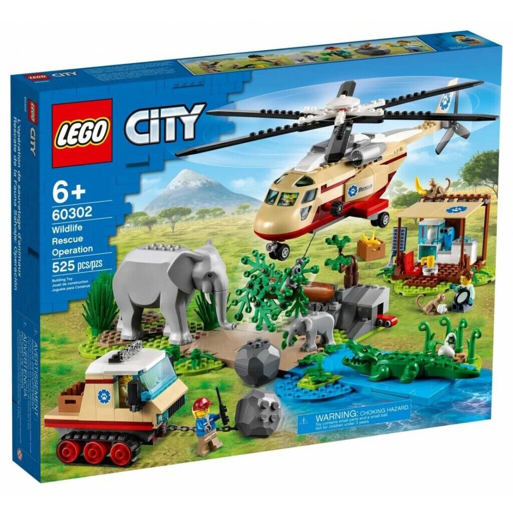 LEGO City - 60302 Wildlife Rescue Operation Set Building Kid Toy Helicopter Pilot Ranger Car Truck A