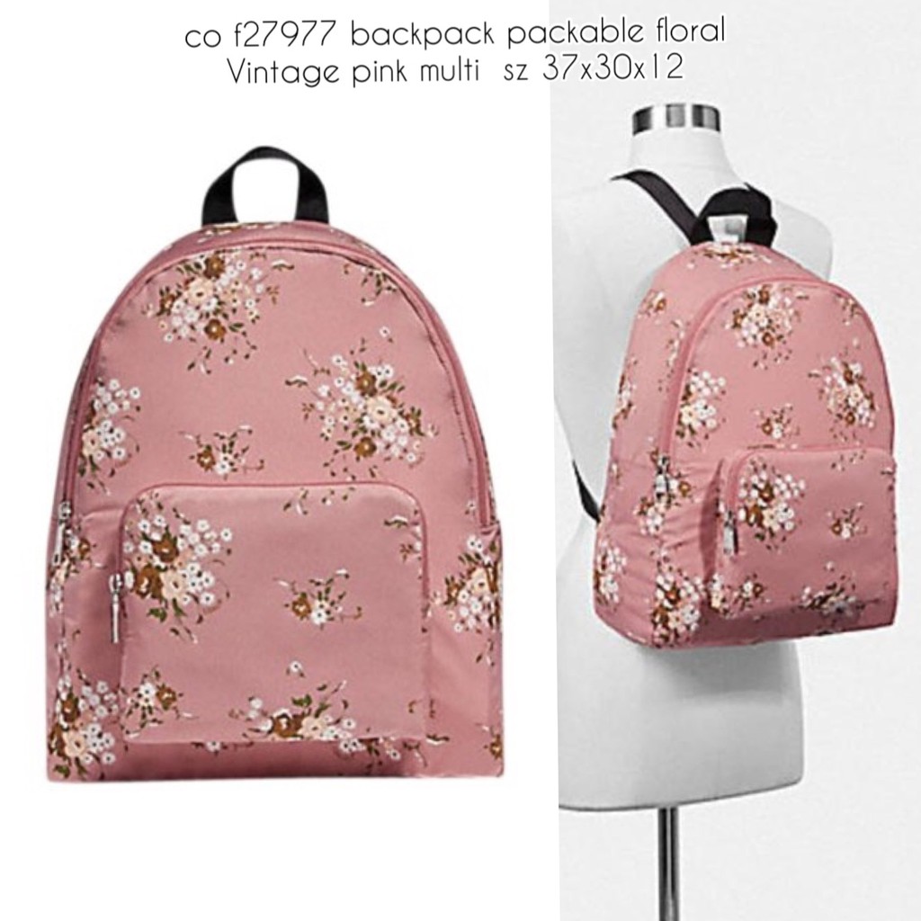Tas Coach F27977 backpack packable nylon floral vintage ...