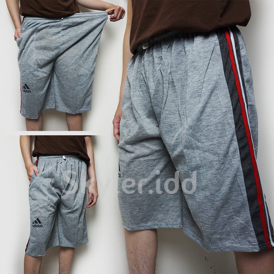 Celana Pendek Selutut Katun Santai Jumbo Pria