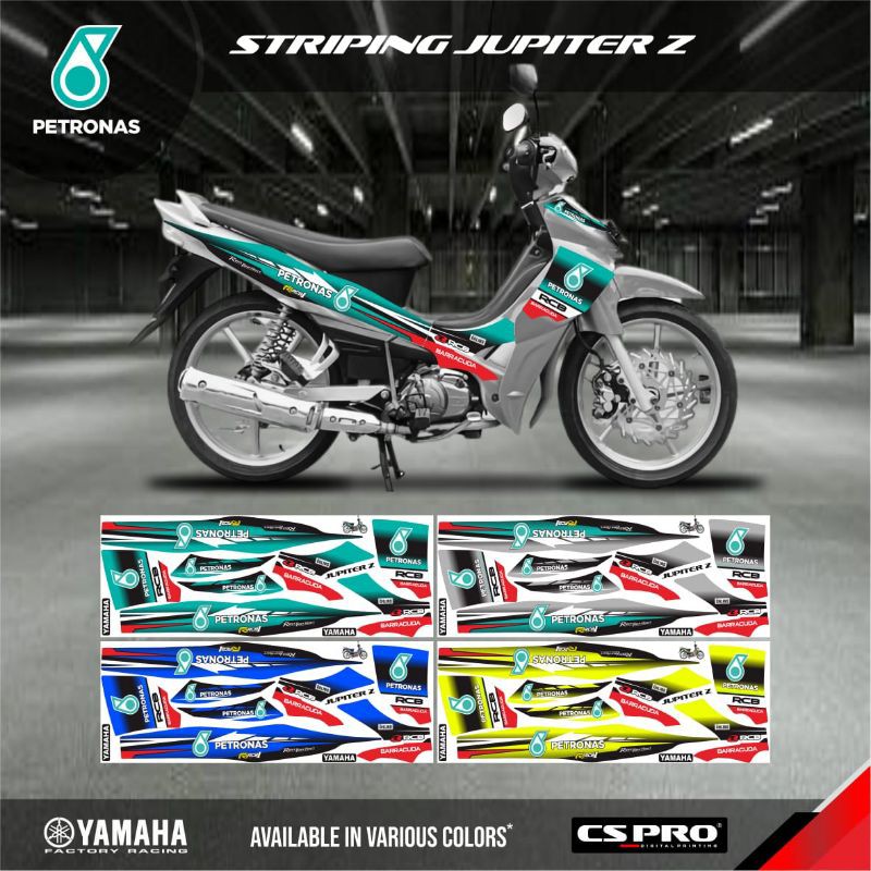 STRIPING STICKER YAMAHA JUPITER Z LAMA - Striping liss body jupiter z lama stiker desain petronas