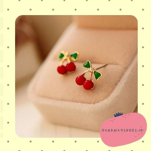 ★ODS★ FA13  Anting Korea Cantik  CERRY MERAH kekinian