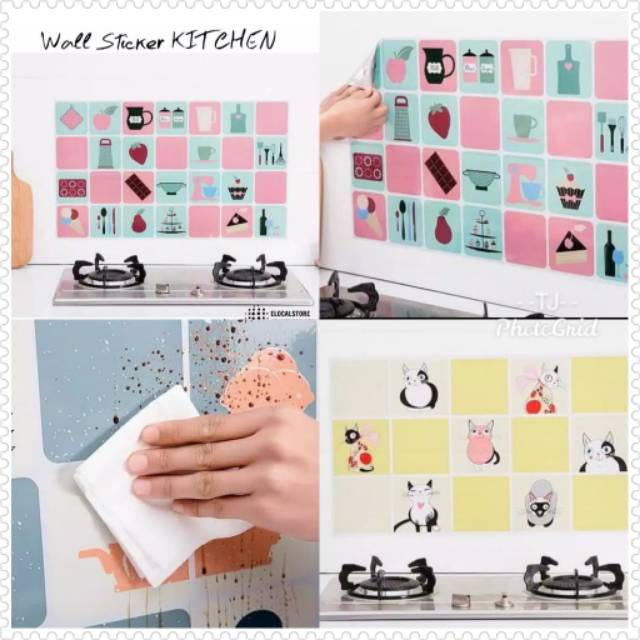 Stiker Dinding Dapur Anti Minyak &amp; Panas Wall Sticker Kitchen Wall Pelindung Dapur