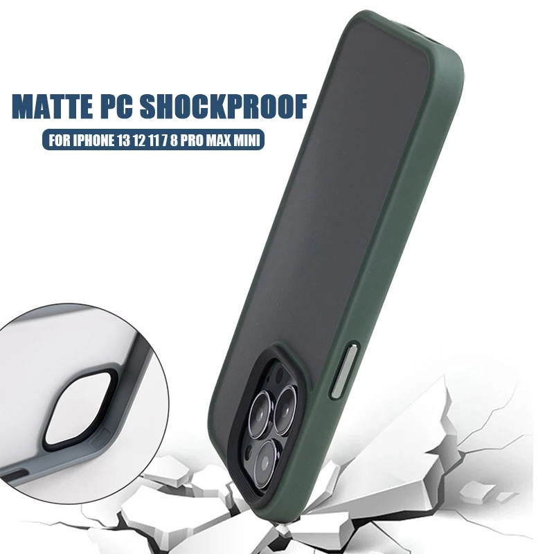 Case Pelindung Lensa Kamera Bahan PC Matte Metal Untuk iPhone 13 Pro max 12 Pro max 11 Pro max 7 PLus 8 PLus X XS