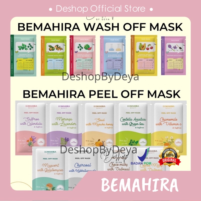 BPOM - Bemahira Beauty Peel Off Mask &amp; Wash Off Mask 15gr