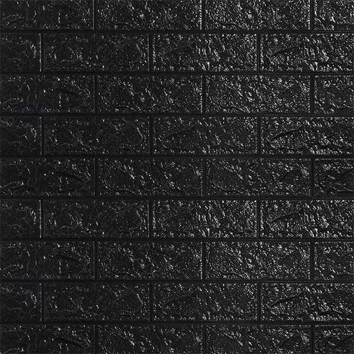 WALLPAPER FOAM 3D WARNA HITAM UKURAN 77 CM X 70 CM