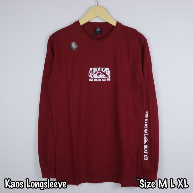 KAOS LENGAN PANJANG QUIKSILVER MARON M L XL LONGSLEEVE QUIKSILVER KAOS BRANDED