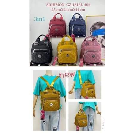 Tas Ransel Multifungsi Sighmon 1813L-40 Bahan Kanvas Terbaru.!!!! Tas Wanita Tas Ransel Wanita Tas Sighmon ORI BISA BAYAR DITEMPAT!!!!